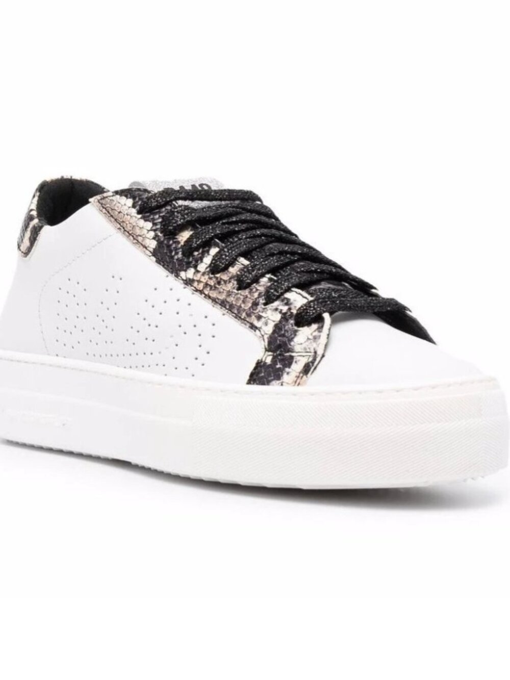 P448 Thea White Snakeskin Print Leather Leather Sneakers Platform Womens Size 40